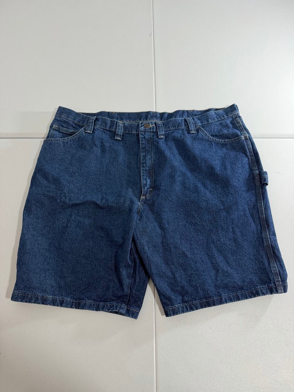 Wrangler Carpenter Shorts Mens 46 Blue Denim Hammer Loop Workwear Utility